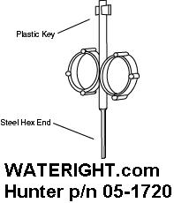 Hunter Irrigation Adjustment Tool Key 05-1720 one key fits PGP and I-20